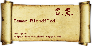 Deman Richárd névjegykártya